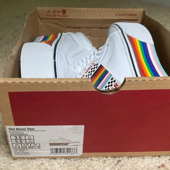 Vans Pride Rainbow Old Skool Stackform sneakers NEW size 5 women / 3.5 men - Picture 6 of 6
